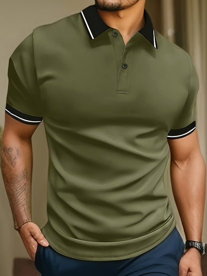 Men's Tipped Contrast Collar Polo Shirt | Short Sleeve