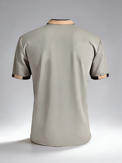 Men's Striped Collar Polo Shirt