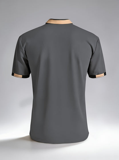 Men's Striped Collar Polo Shirt