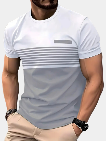Men's Striped Crew Neck T-Shirt | Short Sleeve