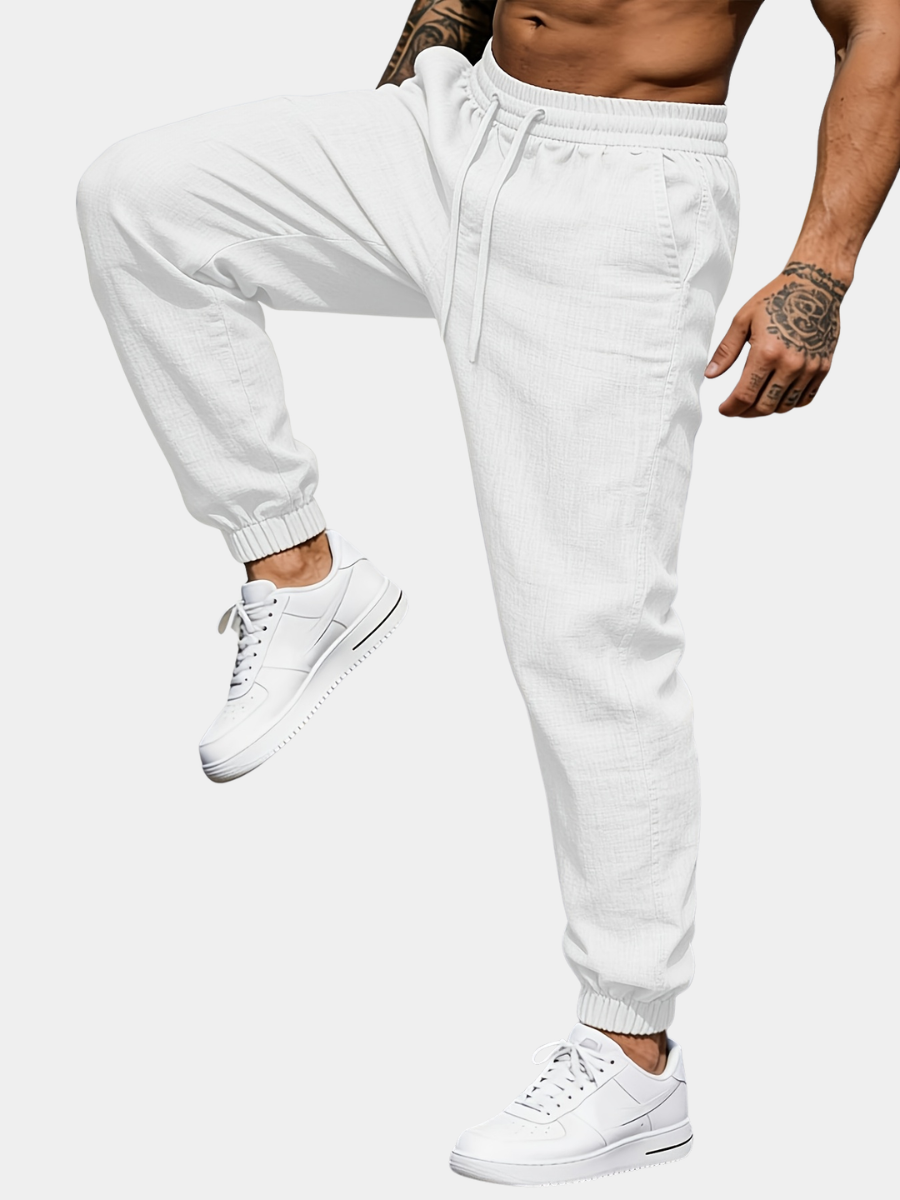 Men's Cuffed Tapered Trousers | Adjustable Drawstring Waist