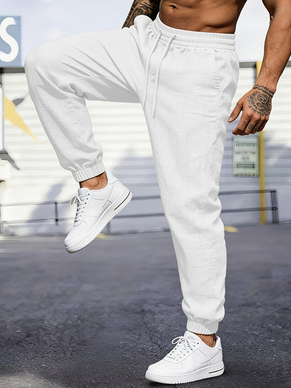 Men's Cuffed Tapered Trousers | Adjustable Drawstring Waist