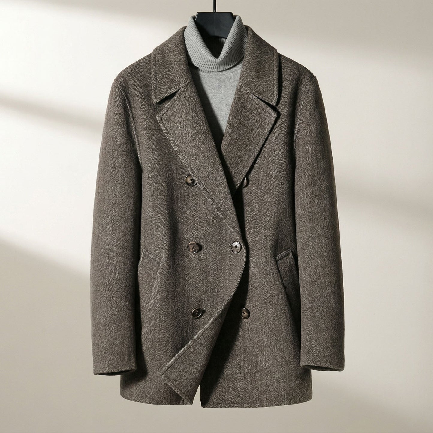 Men's Bomber Pea Coat | Notch Lapel