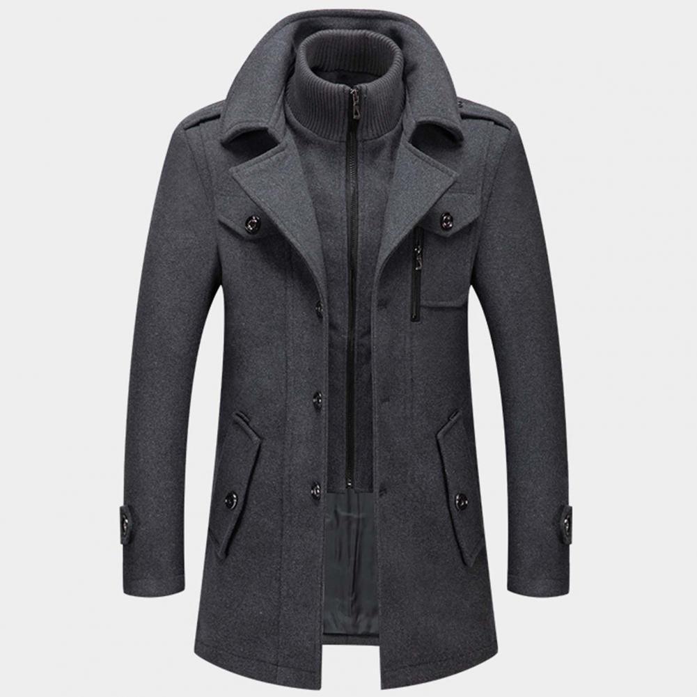Men's Double Collar Coat | Mid Length