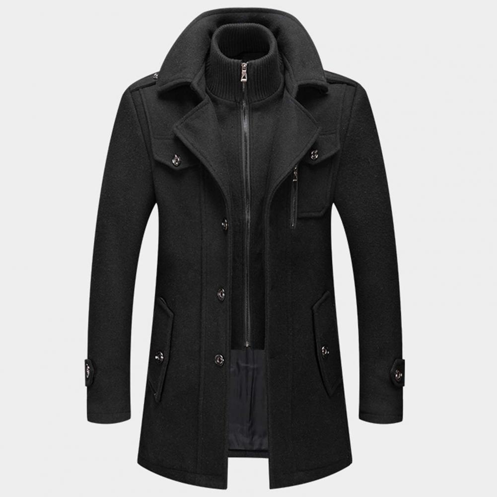 Men's Double Collar Coat | Mid Length
