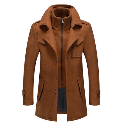 Men's Double Collar Coat | Mid Length