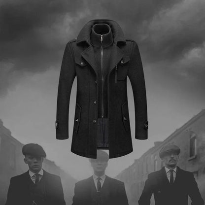 Men's Double Collar Coat | Mid Length