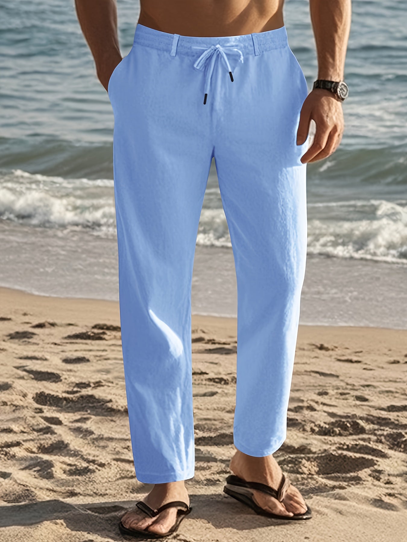 Men's Drawstring Beach Trousers | Waist