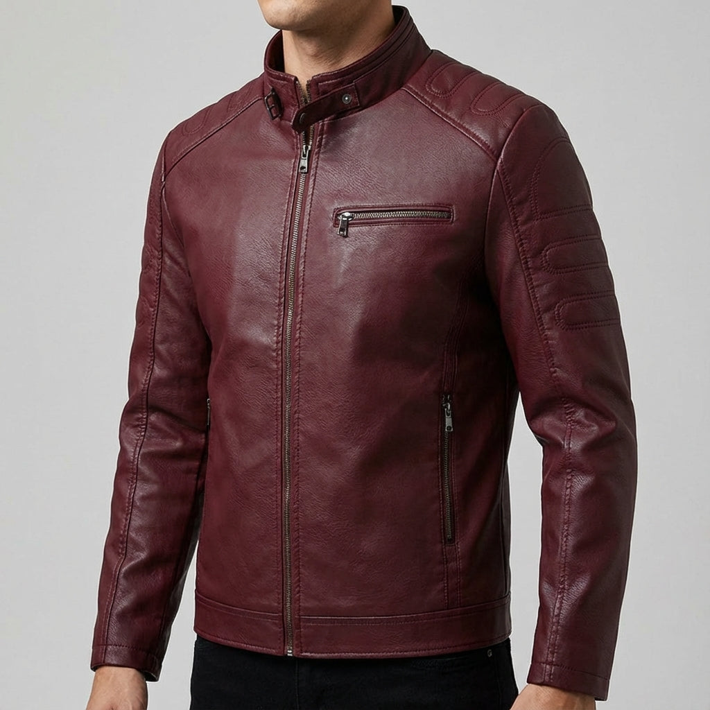 Men's Biker Jacket | Stand Collar
