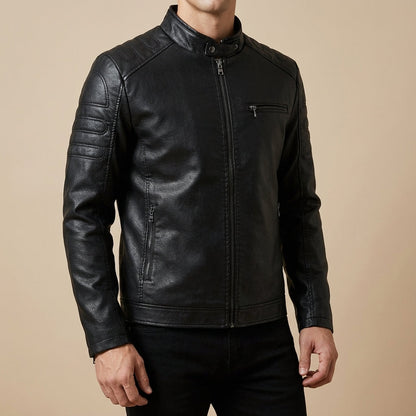 Men's Biker Jacket | Stand Collar