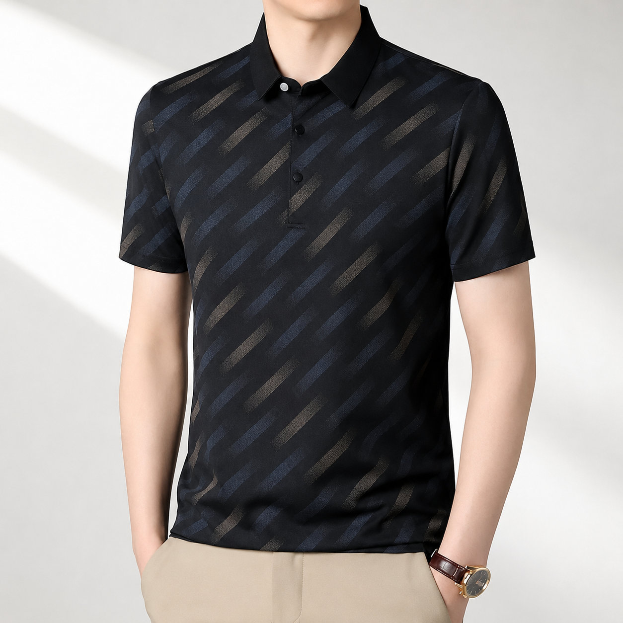 Men's Tipped Collar Polo Shirt | Short Sleeve