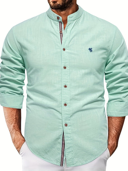 Men's Grandad Collar Shirt | Button Down