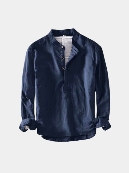 Men's Half Shirt | Grandad Collar