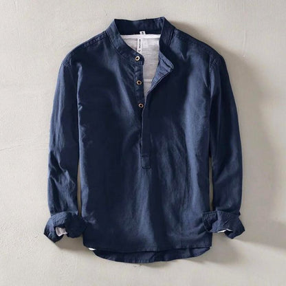 Men's Half Shirt | Grandad Collar