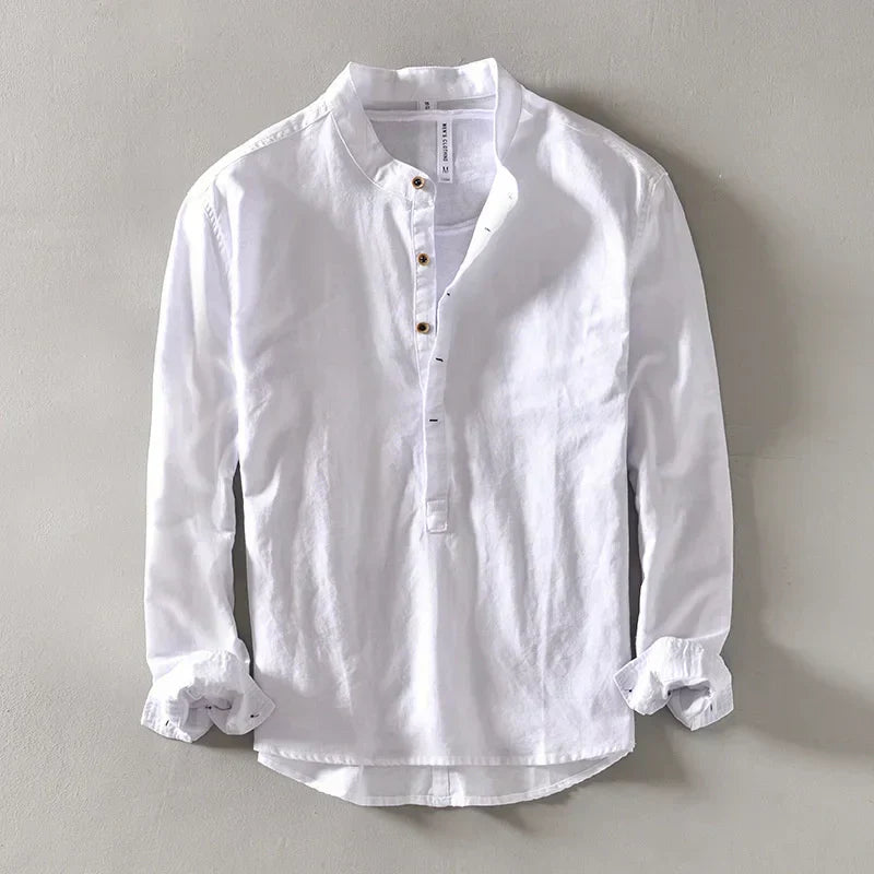 Men's Half Shirt | Grandad Collar