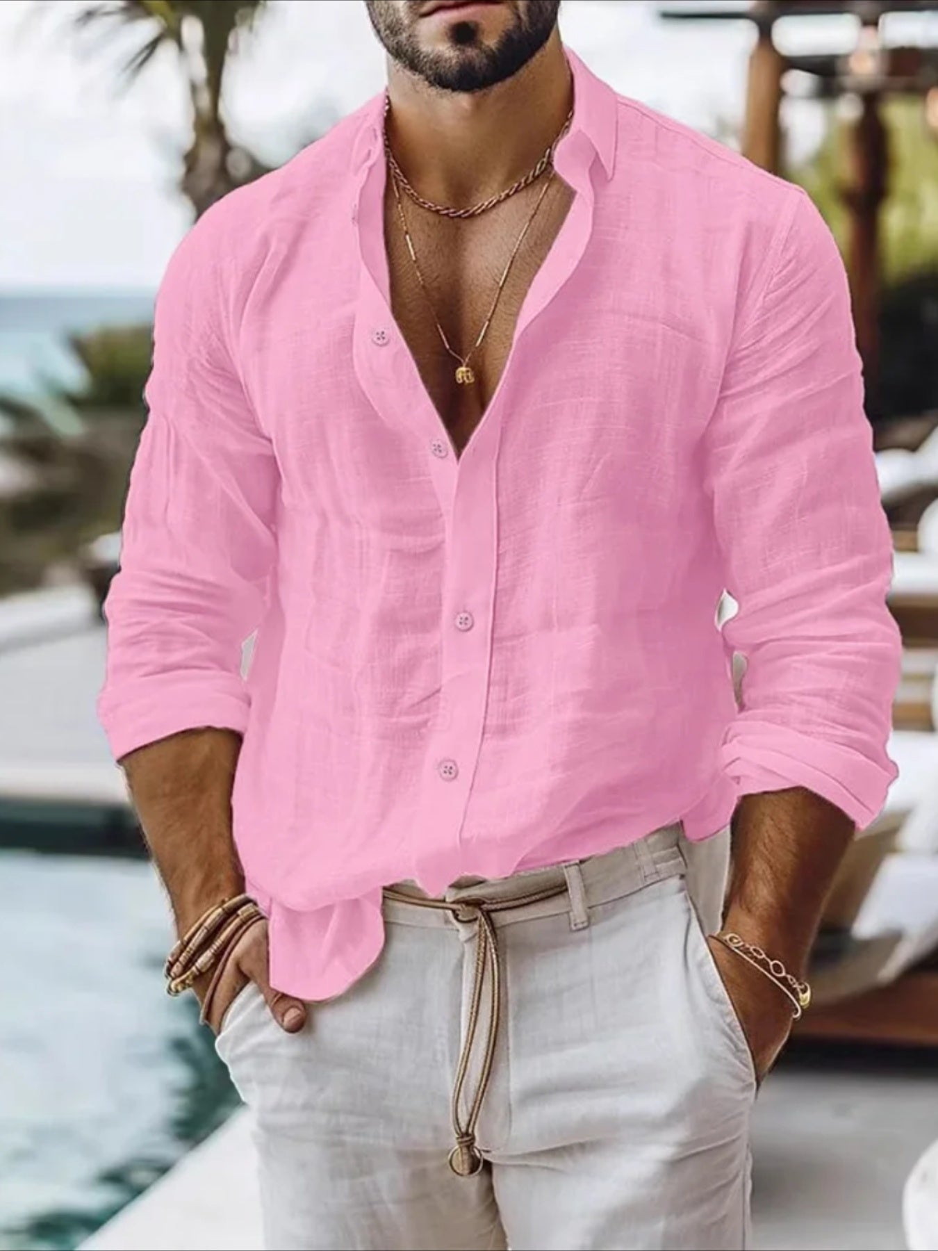 Men's Oxford Long Sleeve Shirt | Button Front