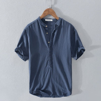 Men's Grandad Collar Shirt | Popover