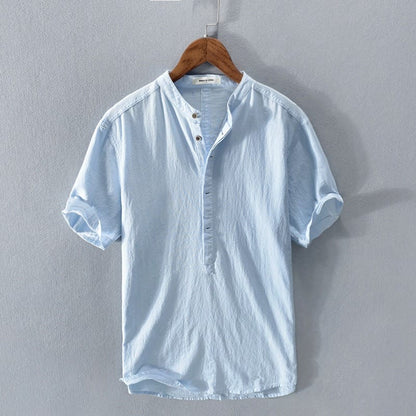 Men's Grandad Collar Shirt | Popover