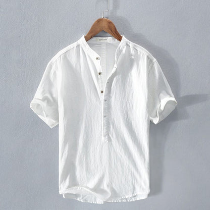 Men's Grandad Collar Shirt | Popover