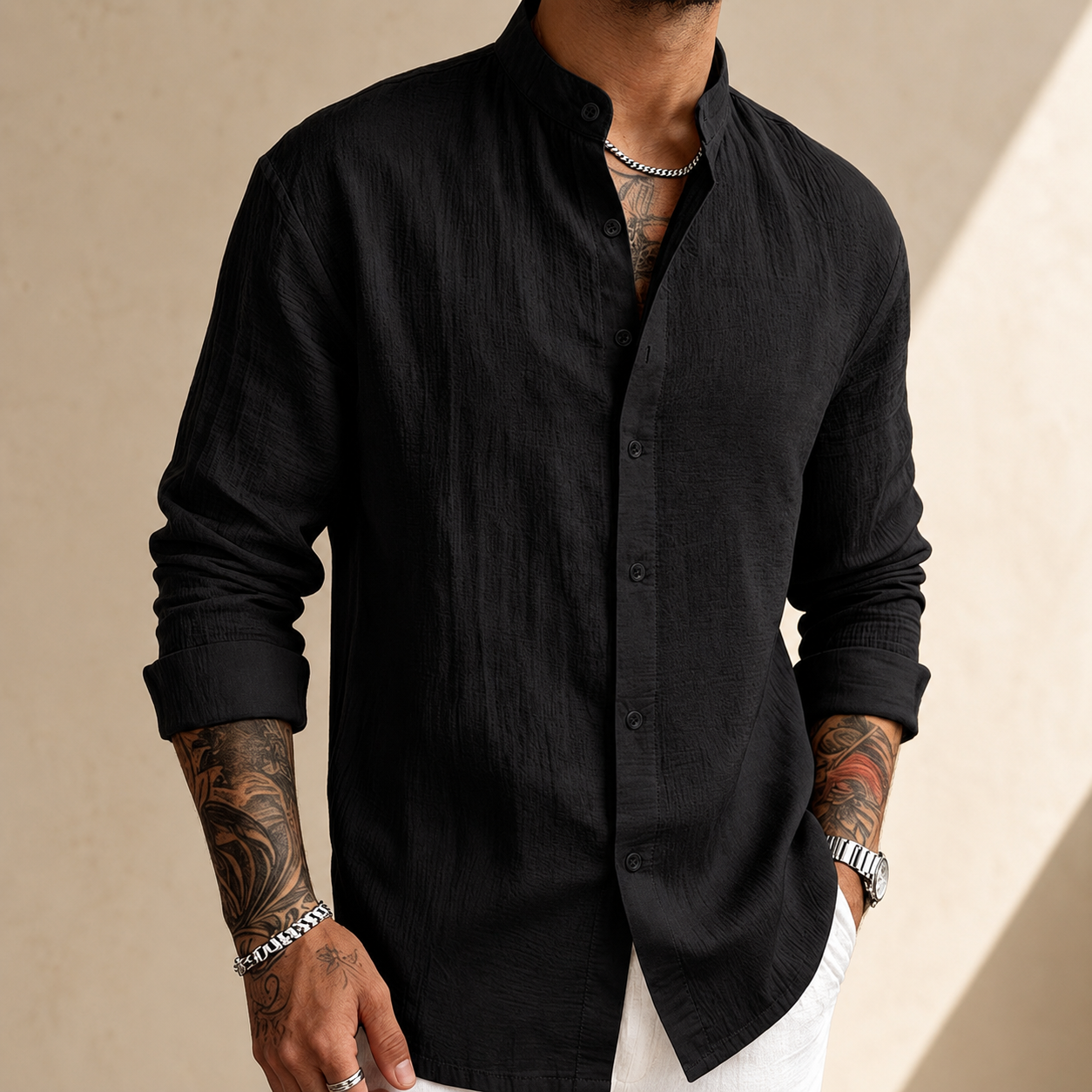 Men's Long Sleeve Shirt | Button
