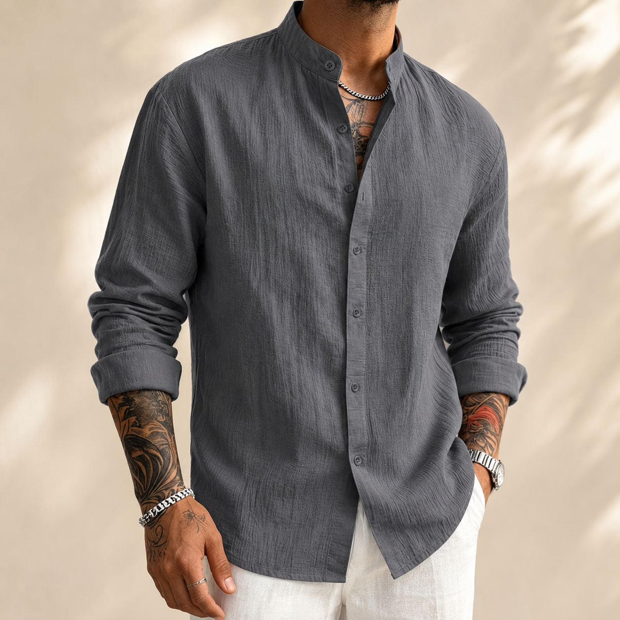 Men's Long Sleeve Shirt | Button