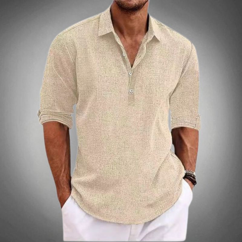 Men's Collared Shirt Polo Shirt | Long Sleeve
