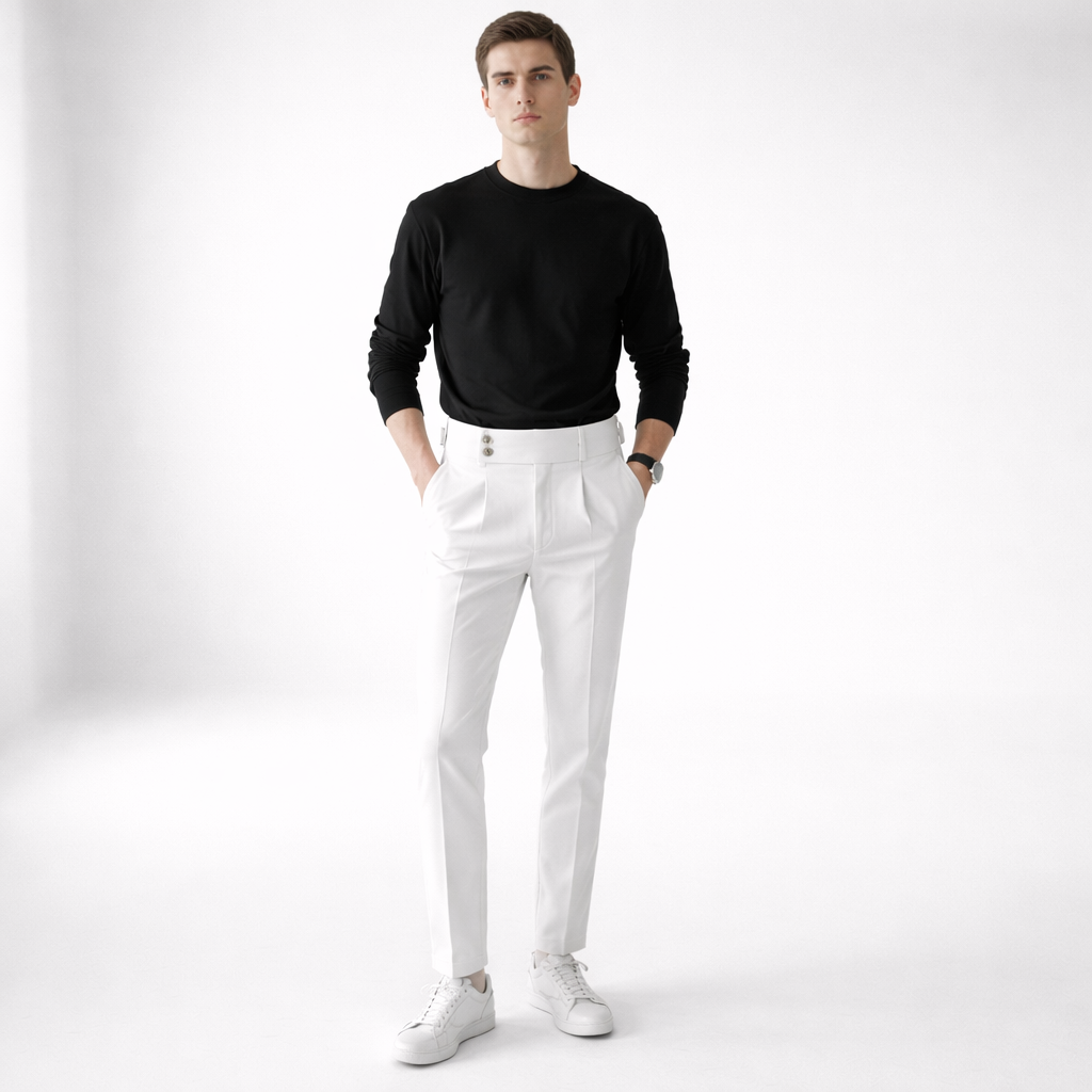 Men's Pleated Trousers | Tapered Fit
