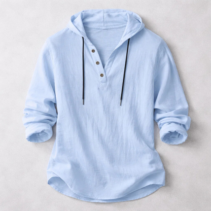 Men's Hooded Henley Shirt | Long Sleeve