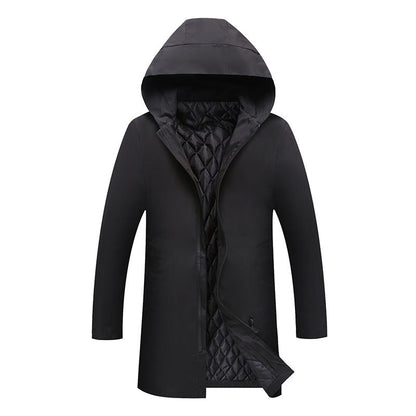 Men's Hooded Longline Parka | Zip Up