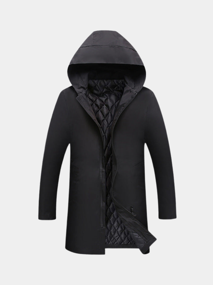 Men's Hooded Longline Parka | Zip Up