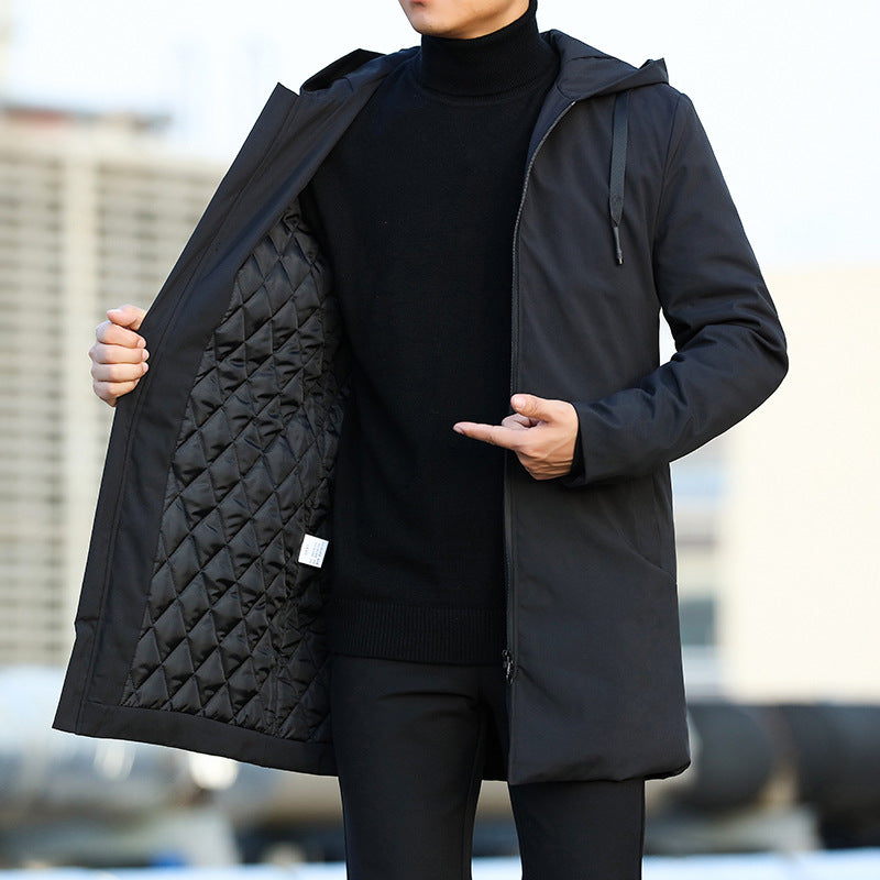 Men's Hooded Longline Parka | Zip Up