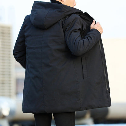 Men's Hooded Longline Parka | Zip Up