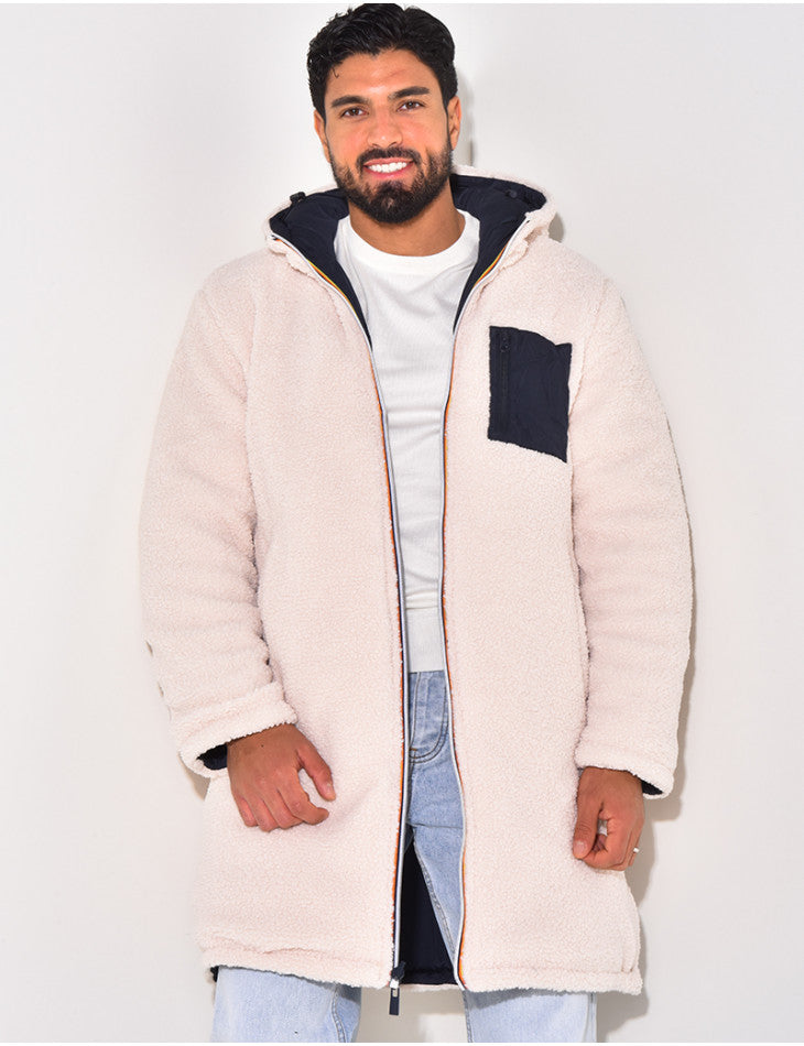 Men's Longline Hooded Coat | Zip Up