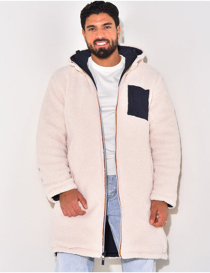 Men's Longline Hooded Coat | Zip Up