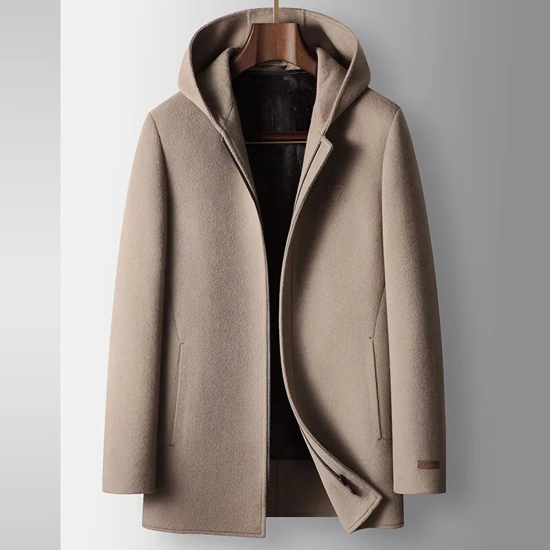 Men's Hooded Overcoat | Zip Up