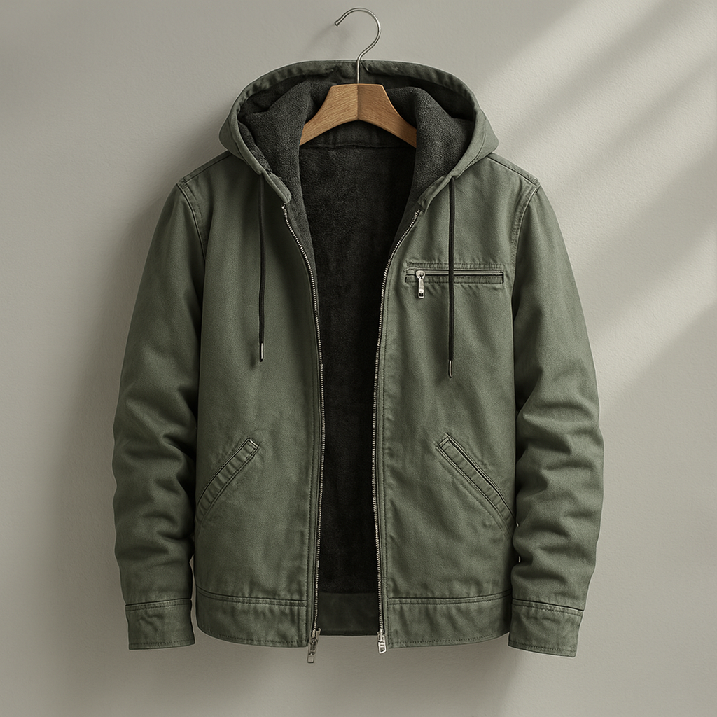 Men's Hooded Workwear Jacket | Zip Up