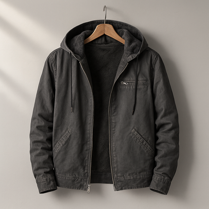 Men's Hooded Workwear Jacket | Zip Up
