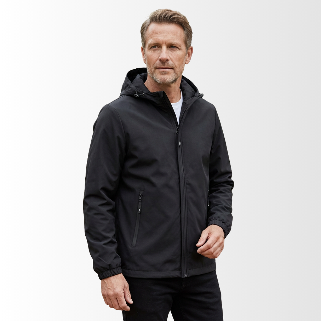Men's Hooded Softshell Jacket | Zip Up