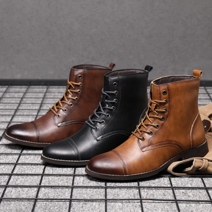 Men's Cap Toe Boots | Lace Up