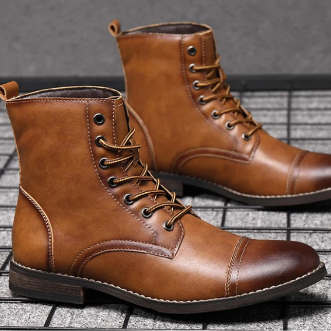 Men's Cap Toe Boots | Lace Up