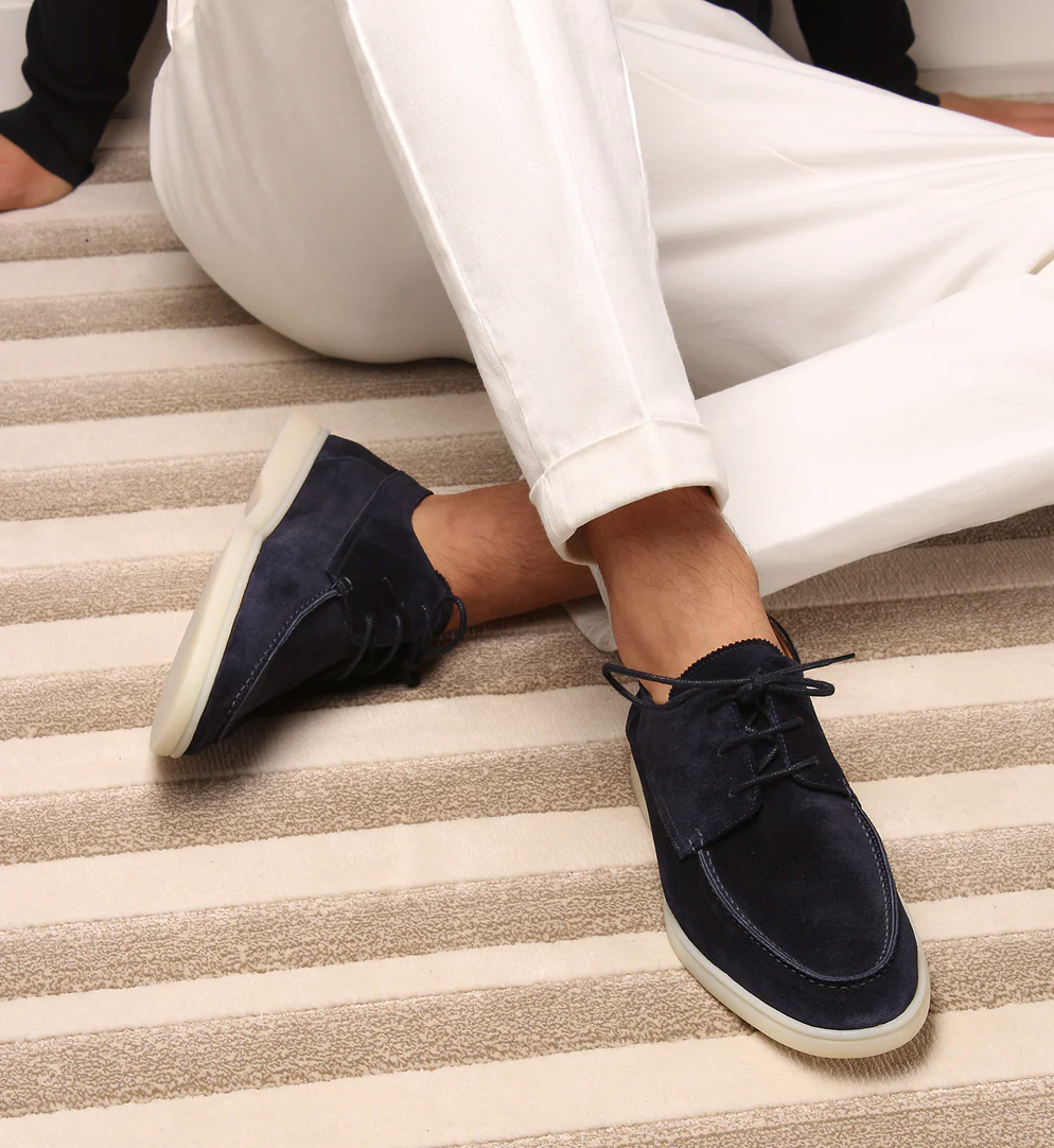 Men's Suede-Look Loafers | Lace Up