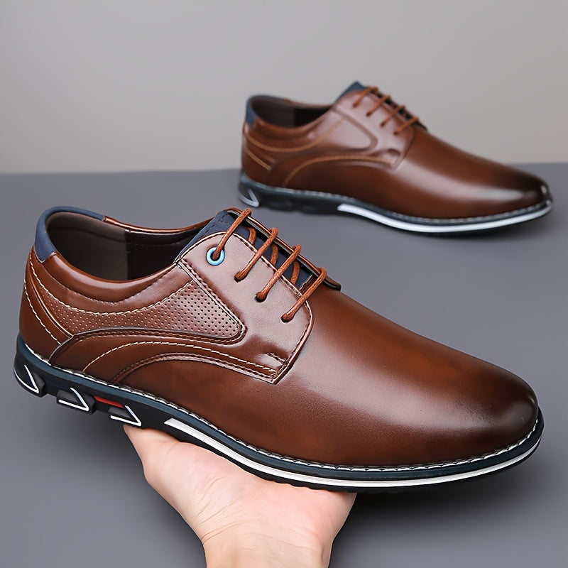 Men's Lace-Up Perforated Derby Shoes | Chunky Sole