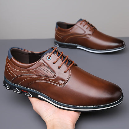 Men's Lace-Up Perforated Derby Shoes | Chunky Sole