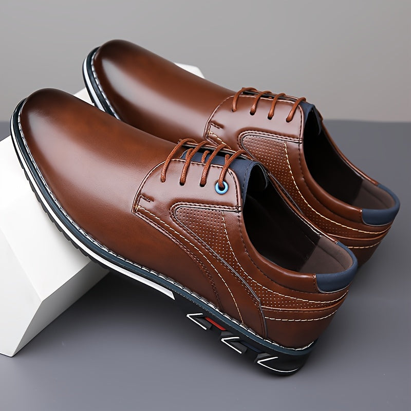 Men's Lace-Up Perforated Derby Shoes | Chunky Sole