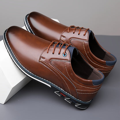Men's Lace-Up Perforated Derby Shoes | Chunky Sole