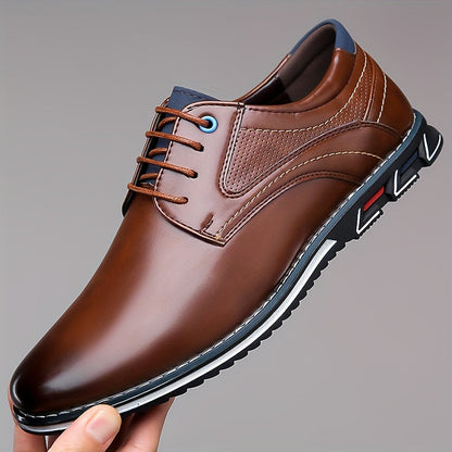 Men's Lace-Up Perforated Derby Shoes | Chunky Sole