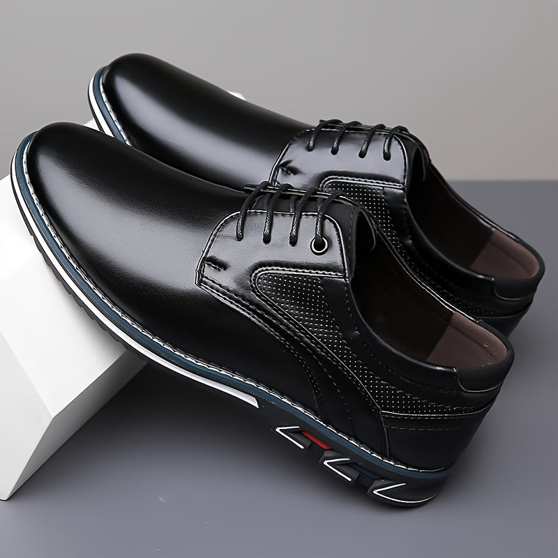 Men's Lace-Up Perforated Derby Shoes | Chunky Sole