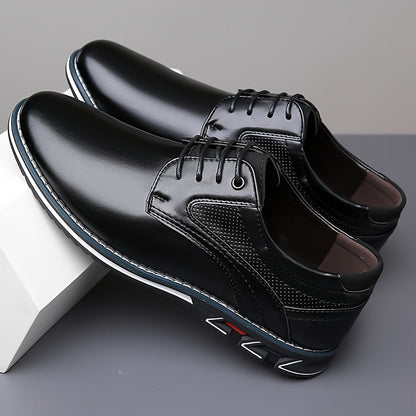 Men's Lace-Up Perforated Derby Shoes | Chunky Sole