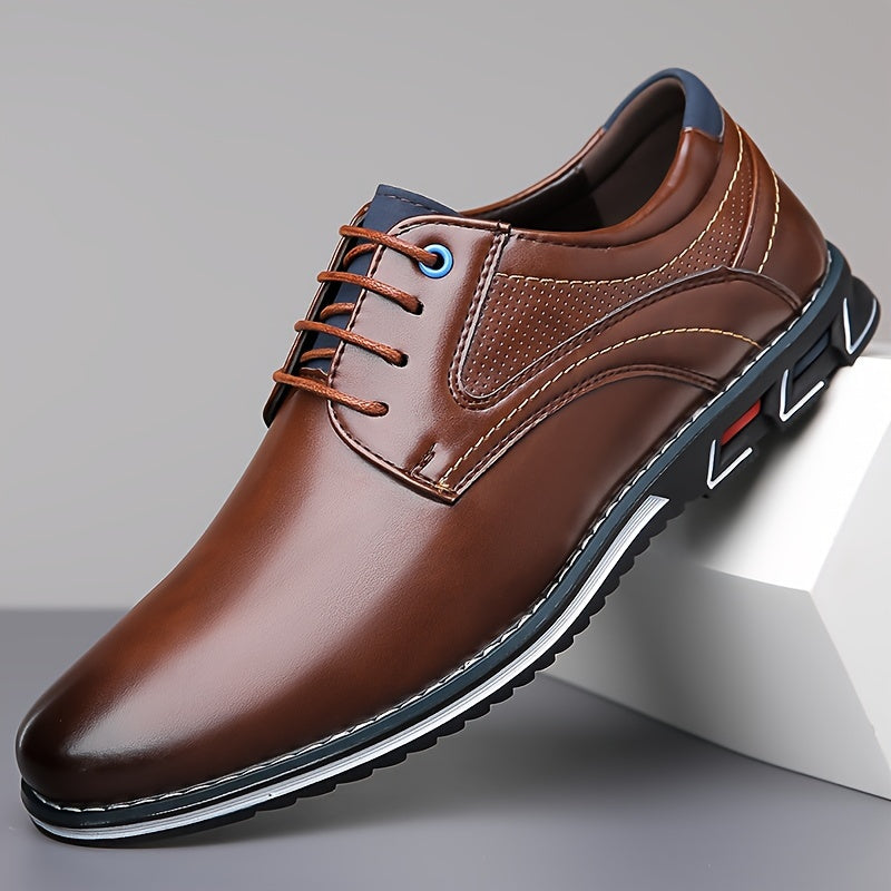 Men's Lace-Up Perforated Derby Shoes | Chunky Sole