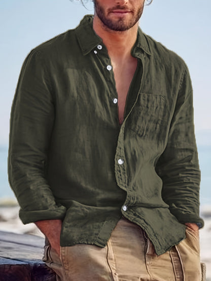 Men's Long Sleeve Beach Shirt | Button Up